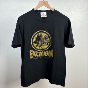 Vintage Excalibur Hotel Casino Las Vegas Puff Castle Knight T Shirt USA Large